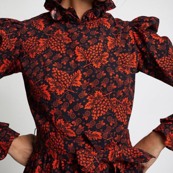 BATSHEVA Runway Collection Prairie Dress Grape Print - Picture 5 of 9